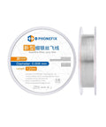 Non Insulated 0.008mm 120m Superfine Silver Jump Wire spool for soldering tiny PCBs and iPhone repair shown front and side