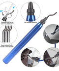 Blue Miluosong 25-piece precision deburring kit with replaceable knife heads; craft knives for sanding and carving.