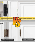 Comparison of 5 Inch Hidden Door Hinge 304 Stainless Steel Heavy Duty Invisible Hinge with visible traditional hinge on doors