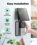 Easy installation of Solar Charger For Ring Video Doorbell 3 3 Plus 4 And Battery Doorbell Plus Waterproof Solar Panel.