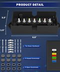 7 Way Trailer Junction Box Weatherproof Wiring Connector Kit With 7 Color Coded Wires for RV Camper Caravans and Trailers