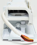 Icemaker Assembly Replacement DA97-07365G front view with 12-pin plug, white durable OEM style for GE WR30X10131 compatible fridges.
