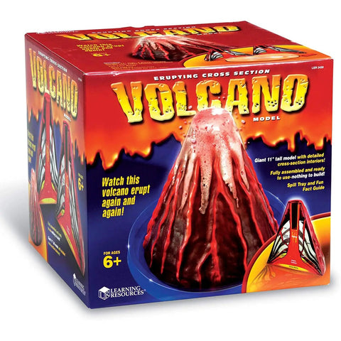 Hands On Erupting Cross Section Volcano Model For Kids 6 To 10 STEM Projects Back To School Classroom Experiments Realistic 11 Inch Volcano Interior Revealing Magma Chamber And Vents With Safe Eruption Materials For Teachers product packaging