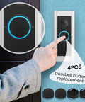 Round Doorbell Button Replacement Kit With Screws For Video Doorbells Black Finish No Brainer Install on video doorbell