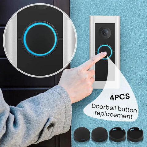 Round Doorbell Button Replacement Kit With Screws For Video Doorbells Black Finish No Brainer Install on video doorbell