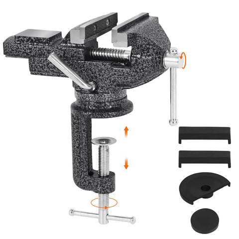 Universal Bench Vise Clamp On Tool With 3.15 Inch Jaw And 360 Degree Swivel Base for woodworking DIY projects crafts