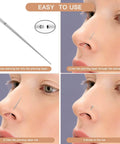 Piercing Taper Ball Grabber Tool For Easy Jewelry Change And Flat Back Earrings Insertion, Perfect For Quick Swap With 14G 16G 18G And 20G Nose Ear Navel Lip Eyebrow Piercings, Includes Threadless And Internal External Thread Inserts in use.