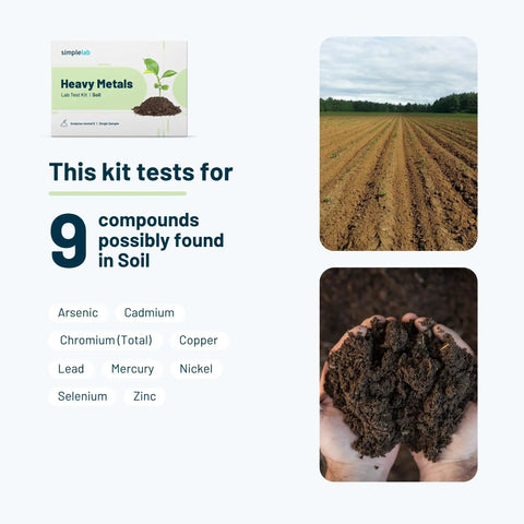 At Home Heavy Metals In Soil Test Kit With Nine Compounds Including Lead, Arsenic, And Copper, Lab Certified Analysis Under ISO 17025