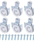 Six Piece Sliding Closet Door Roller Set With Upgraded Bearing Top Rollers Adjustable Screws And Hooks Complete Hardware Replacement