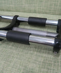 Close-up of the Beefy 26 Inch Front Suspension Fork With 1 Inch Threaded Steerer, 25.4mm Straight Tube, Double Shoulder Crown in black.