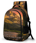 Golden Hour Creek Printed Unisex Backpack With Large Capacity Dope Everyday Carry Durable Polyester Smooth Zipper