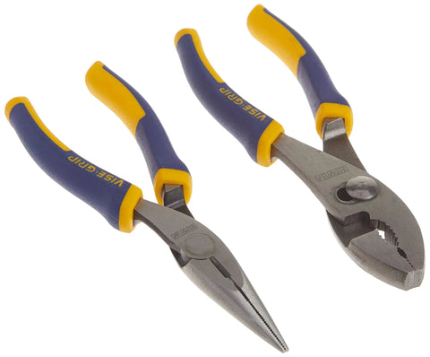 2-Piece Pliers Set with 6-Inch Slip-Joint and 6-Inch Long Nose Pliers, Nickel Chromium Steel, ProTouch Grips, Anti-Pinch Design, Home Improvement