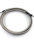 Heavy Duty Stainless Steel Braided Fuel Lines Kit For 1999 To 2003 Chevy Silverado And Gmc Sierra 1500 2500 3500hd Ptfed High Flow Plumbing close-up of braided fuel line.