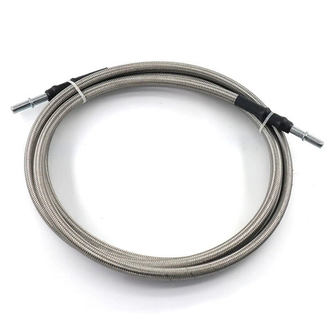 Heavy Duty Stainless Steel Braided Fuel Lines Kit For 1999 To 2003 Chevy Silverado And Gmc Sierra 1500 2500 3500hd Ptfed High Flow Plumbing close-up of braided fuel line.