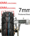 Heavy Duty Swivel Caster Wheels Set Of Four With Side Brakes And Shock Absorbing Pneumatic Rubber Tires measuring 80MM and 60MM.