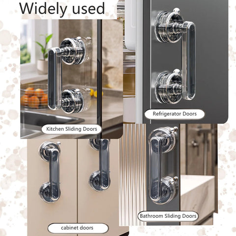 Powerful Large Suction Cup Handle For Glass Doors Windows Cabinets And Refrigerators No Drilling Installation Detachable shown in use