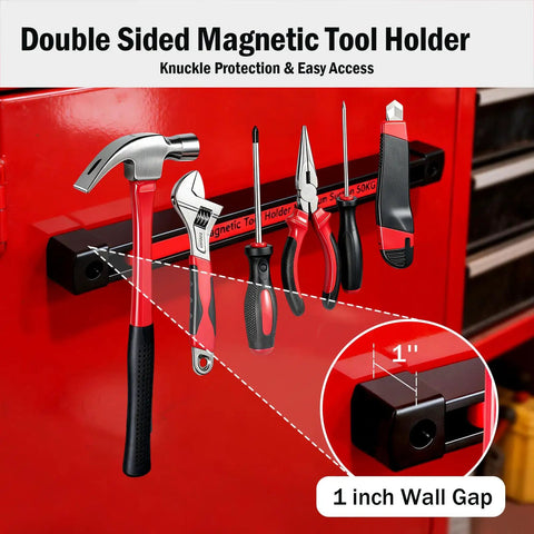 Heavy Duty Double Sided Magnetic Tool Holder Strips Keep Your Garage Gear Snug And Ready On Any Steel Surface Because This Tough 12 Inch Bar Set Packs Killer Suction Power