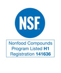 NSF logo with Nonfood Compounds Program Listed H1 Registration 141636