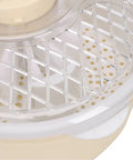 Close-up of Straight Up Game Changer Electric Salad Spinner With Rapid Drain Tech showing the transparent lid and inner basket.