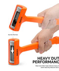 1 Lb Neon Orange Dead Blow Hammer With Unibody Molded Body And Checkered Grip, Spark And Rebound Resistant, Steel Shot Filled Head