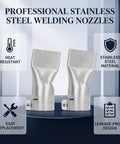 Two Pack 40mm Stainless Steel Wide Mouth Welding Nozzle For Hot Air Guns, Heat Resistant And Leakproof, Pro Grade Accessory