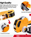 Price Tag Gun Kit With 8 Digit Display, 5150 White Labels, Yellow Rectangular Paper Tags 21x12 Mm, One Touch Open System
