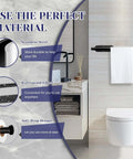Under Cabinet Paper Towel Holder With Self Adhesive Or Drilling Mount Stainless Steel Black Wall Mounted in Bathroom