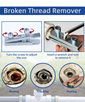 Bomao 3 Pc Pvc Pipe Threader Kit With 1/2, 3/4, And 1 Inch Bits Broken Bolt Extractor Gloves And Ptfex Tape LeakProof Plumbing Installation Tool broken thread remover setup with adjustable screws.