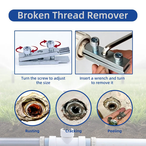 Bomao 3 Pc Pvc Pipe Threader Kit With 1/2, 3/4, And 1 Inch Bits Broken Bolt Extractor Gloves And Ptfex Tape LeakProof Plumbing Installation Tool broken thread remover setup with adjustable screws.