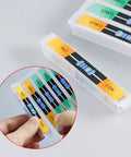 Close-up of Metal Film Resistor Kit With 600 Pieces 30 Values From 1 Ohm To 1 Megaohm 1 Percent Tolerance 0.5W in clear lattice box