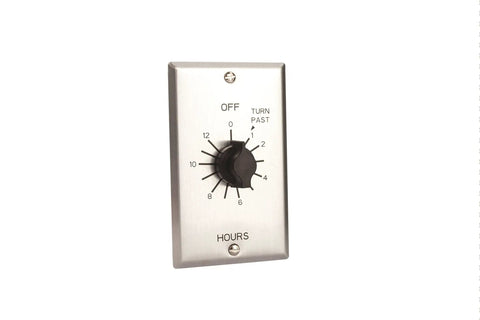 In-Wall Spring-Wound Twist Timer With A Commercial Style Metal Plate 12 Hour Auto Shutoff For Motors And Lights No-Fuss Manual Dial