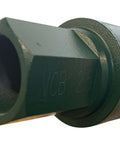 2-1/2 in wet concrete diamond core drill bit shank, green metal, close-up view