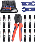 Solar Connector Kit With 12 Pairs Of Connectors, 2 Spanner Wrenches, And Wire Crimper For Photovoltaic Systems