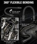 Flexible Shaft Extension 360 Degree Rod for Impact Sockets in automotive engine with tight space access demonstration.