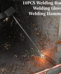 Beefy Portable 250A 110V Stick Welder With IGBT Digital LCD Display Lightweight Weighs About 4 Pounds Arc Welder For Home DIY showing welding in action