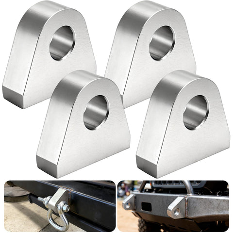 4 Pcs Weld On Shackle Clevis Mounts Heavy Duty 0.85 Inch Thick Steel Clevis Bracket Zinc Plated Anti Rust D Ring Shackle For Truck Bumper Hydraulic Tractor Bucket Mounting Compatible With 3/4 Inch Shackles