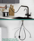 Fapully Pull-Down Kitchen Faucets, 3 Way Kitchen Sink Faucet with Pull Down Sprayer and Drinking Water Faucet, Include Deck Plate for 1 or 3 Holes Oil Rubbed Bronze in kitchen setup.
