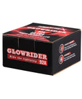 Packaging for Glowrider 92A Inline Skate Wheels With Built In Magnetic LED Lights 80mm 2 Pack Includes Bearings UV Purple Glow