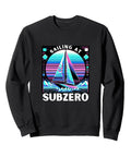Ice Sailing Sweatshirt For Ice Sailors And Frozen Lake Racers, Cozy 8.5 oz classic fit with sailing graphic on black.