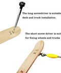 Fingerboard Maintenance Kit With Long Screwdriver And Dual Function Tool 8 Screws And 4 Nuts For Deck And Truck Mounting usage