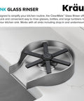 Skip The Scrub Stainless Steel Glass Rinser for Kitchen Sink Attachment, easy to use with five spray jets for rinsing bottles.