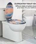 Elongated Toilet Seat Made From MDF Wood With Quiet Close And Quick Release Hinges No Fuss To Install Sky Blue