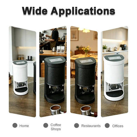 Automatic Coffee Tamper Machine With Constant Pressure And Adjustable Timing For Perfect Espresso Shots in home and coffee shop settings.
