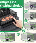 Green Laser Level Pro Grade Kit With Tripod And Accessories, 16 Line 360 Self Leveling Laser System Line Switching Modes