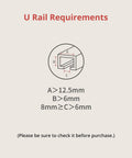U Rail size requirements for Curtain Automation Motor For Smart Home With Wireless App And Auto Timer Control, Black