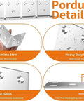 Product details of 40 Pack Stainless Steel L Brackets 2 Inch Corner Braces showcasing heavy duty design and smooth finish.