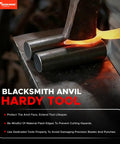 Three Piece Heavy Duty Anvil Hardy Tool Set With Three Quarters Inch Square Shank That Fits One Inch Hardy Holes Or Vises