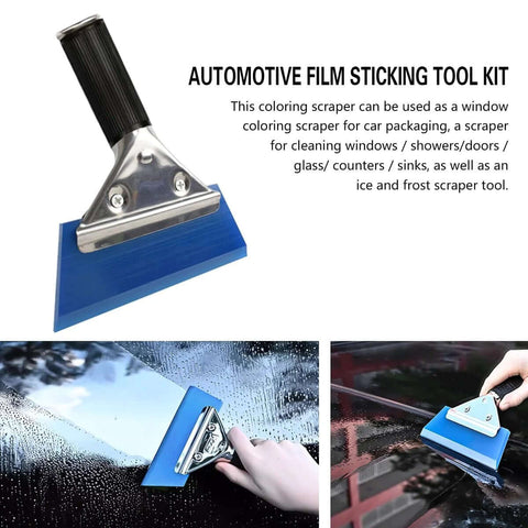 Mandark 18-piece car window tint kit with blue squeegee and cutting knife with blades