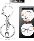 Top Shelf Zinc Alloy Lobster Clasps And Keyrings 10 Pack with split ring, 2.64 in length, nickel-free silver finish
