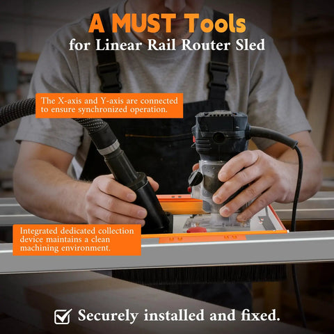 Man using 20Mm Linear Rail Router Sled Slide Connector With Dust Collection For SBR20UU And SCS20UU Blocks